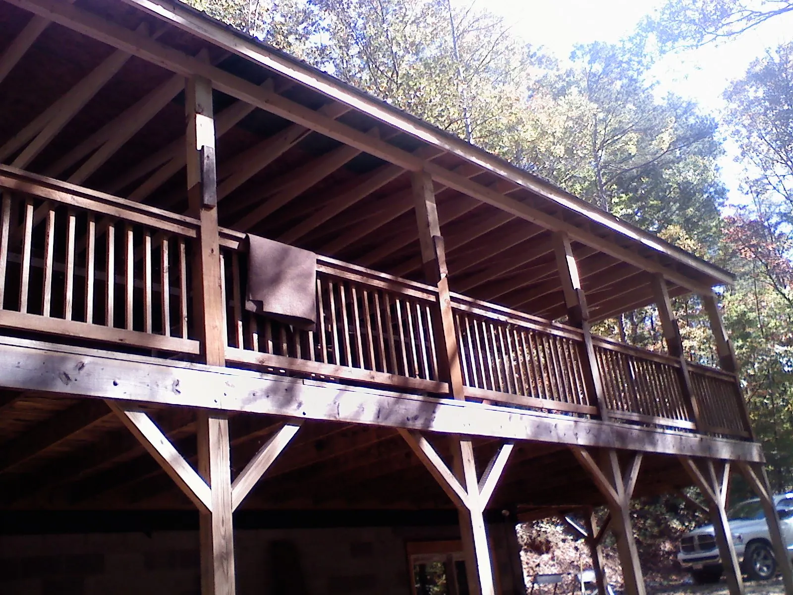 Timber framing under a new elevated porch and deck — Roof Leak Repair in Hot Springs National Park by Roofing Brothers